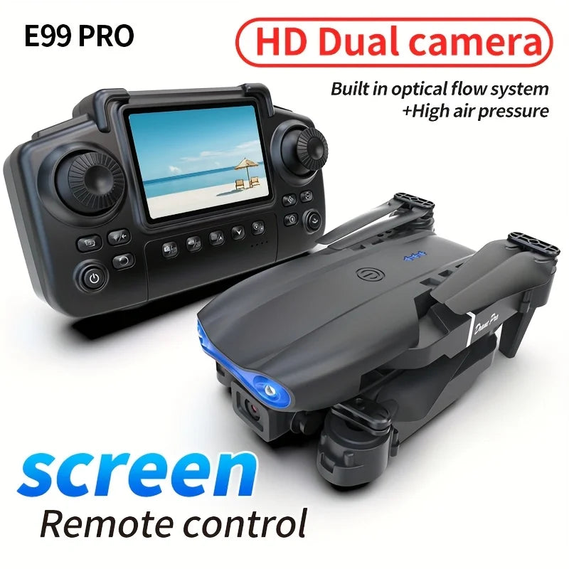 The upgraded version of the new drone MAX comes with 2 batteries, a high-definition 2.4-inch screen remote control, dual-camera