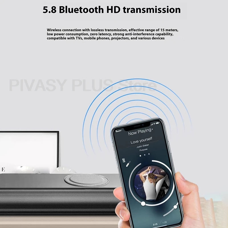 130W Soundbar 5.0 Bluetooth Speakers Home Theater System 6 Speaker Array HDMI ARC Optical For TV Projector Surround Sound System