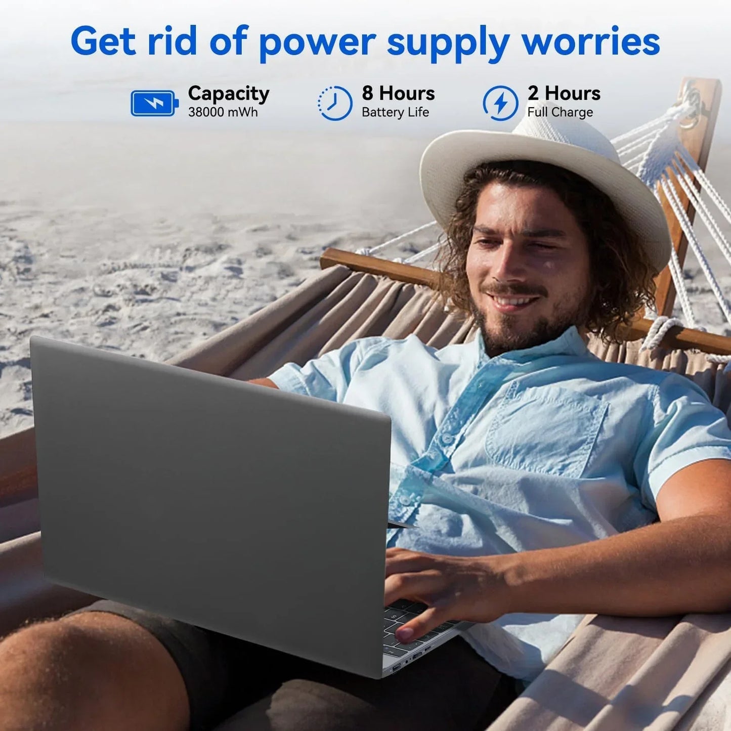 Windows Laptop Intel N5095 CPU 15.6 Inch FHD IPS Screen 16GB DDR4 512G SSD 38000mWh Battery Windows 11 Notebook 1080P Computer