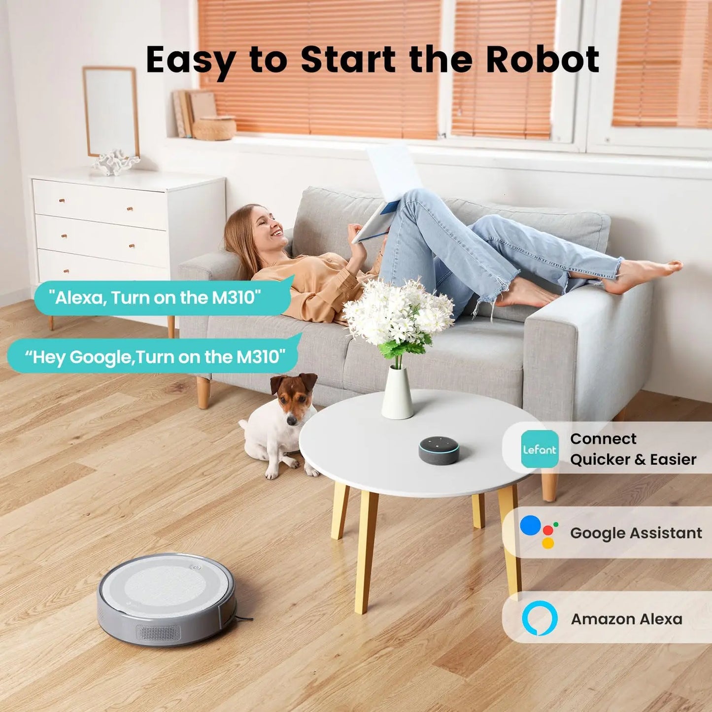 Lefant M310 Robot Vacuum Cleaner– 4500Pa Suction, Ultra-Slim & Quiet, PreciSense Obstacle Avoidance, WiFi/App/Voice Control