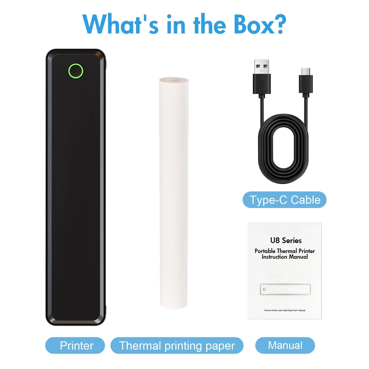 Portable Printers Wireless Inkless Thermal A4 Label Maker US Letter/A4/A5/B5 Android iOS Phone & Laptop For Travel Office School