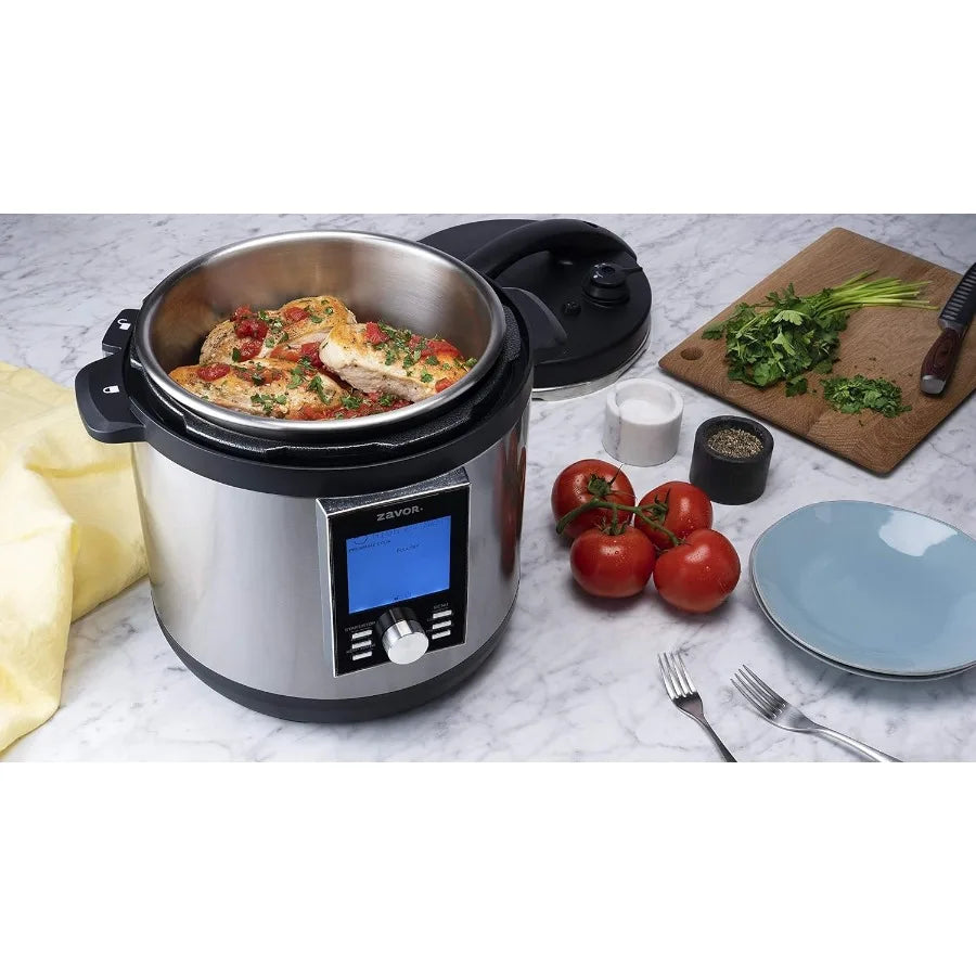 LUX LCD 6 Quart Programmable Electric MultiCooker for Home Kitchen: Advanced Pressure Cooking Slow Simmering Rice Preparation Y